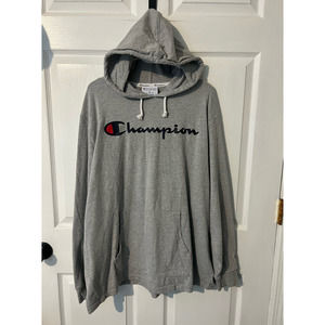 Unisex‎ CHAMPION Athletic Gray Long Sleeve Drawstring Hoodie Size X Large